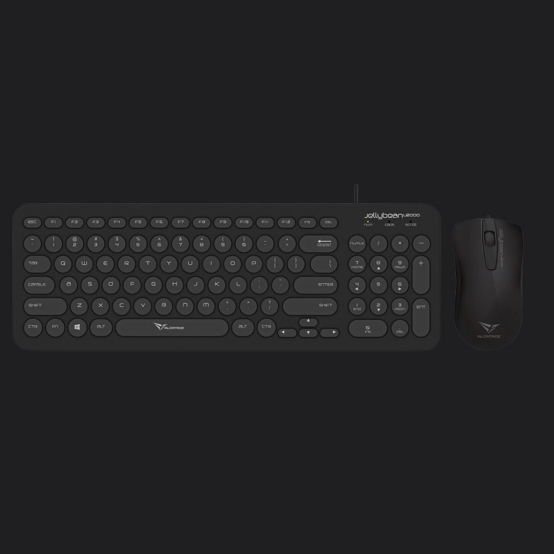 Alcatroz Jellybean U2000 Keyboard and Mouse - Black
