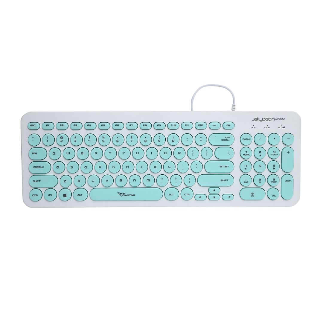 Alcatroz Jellybean U2000 Keyboard and Mouse - White/Mint