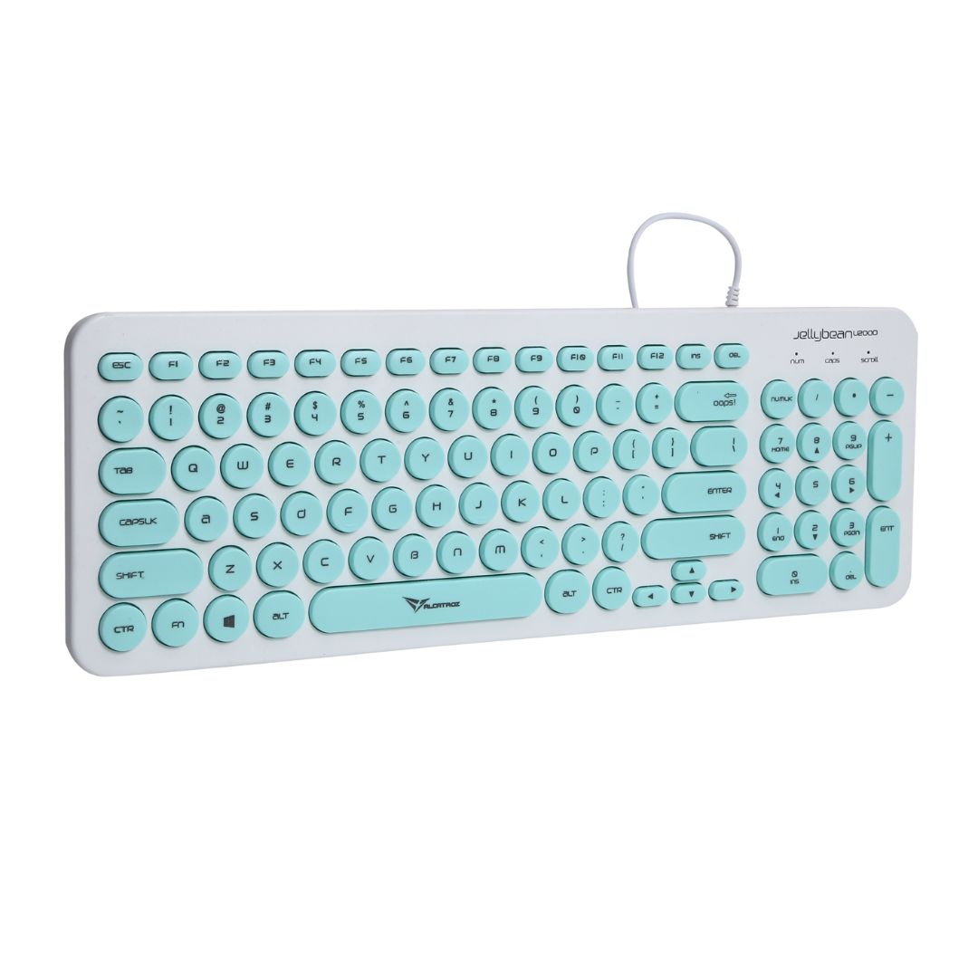 Alcatroz Jellybean U2000 Keyboard and Mouse - White/Mint