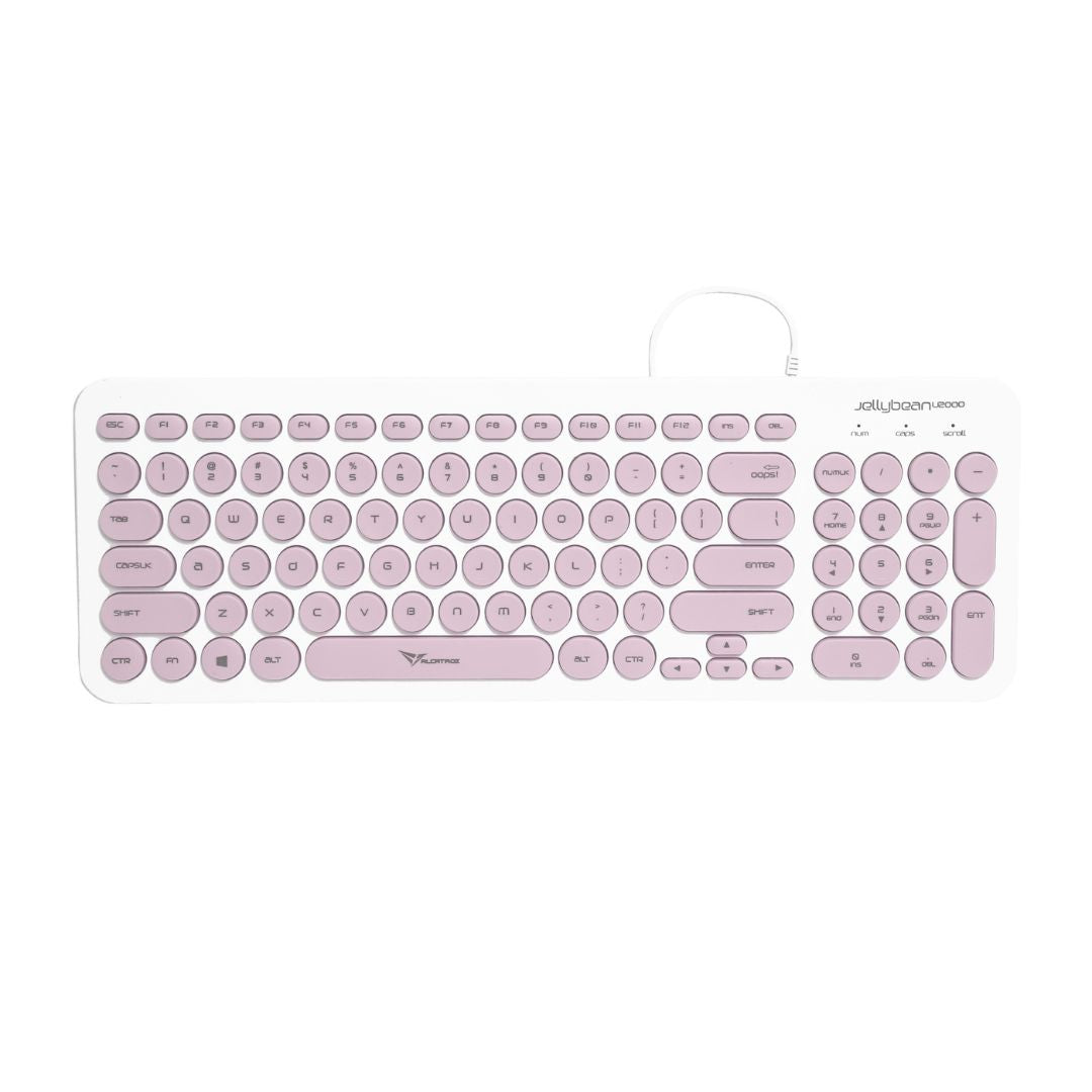 Alcatroz Jellybean U2000 Keyboard and Mouse - White/Peach