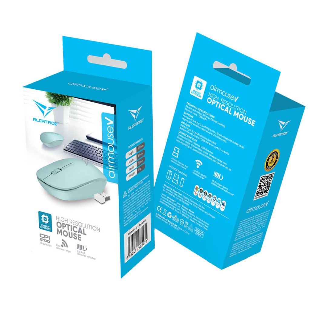 Alcatroz Airmouse V (Blister) Wireless Mouse - Mint - RetroguySA