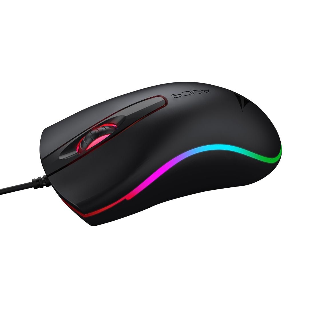 Alcatroz Asic 9 RGB FX Wired USB Mouse - Black - RetroguySA