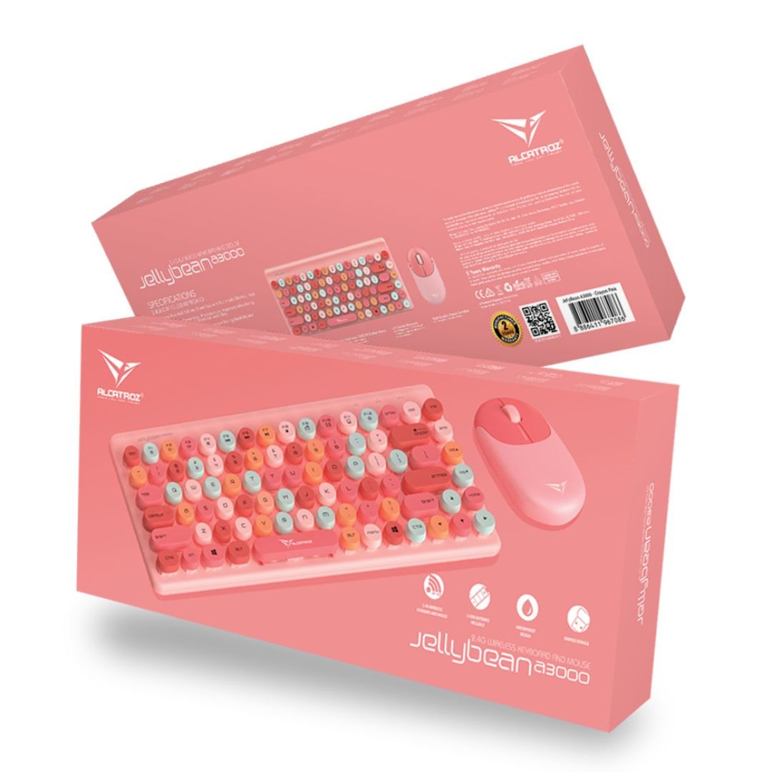 Alcatroz JellyBean A3000 Wireless and Bluetooth Combo - Crayon Pink - RetroguySA