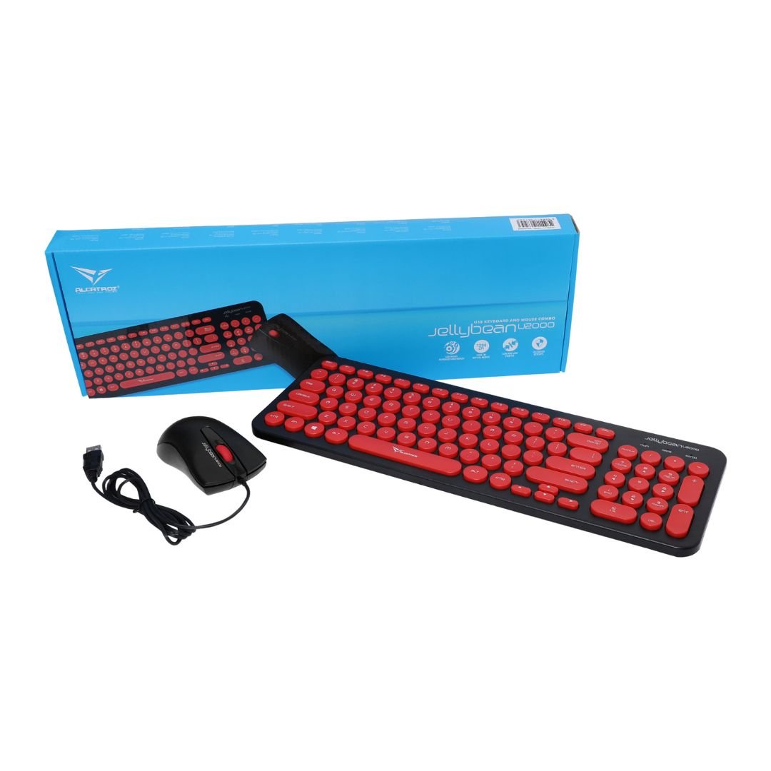 Alcatroz Jellybean U2000 Keyboard and Mouse - Black/Red - RetroguySA