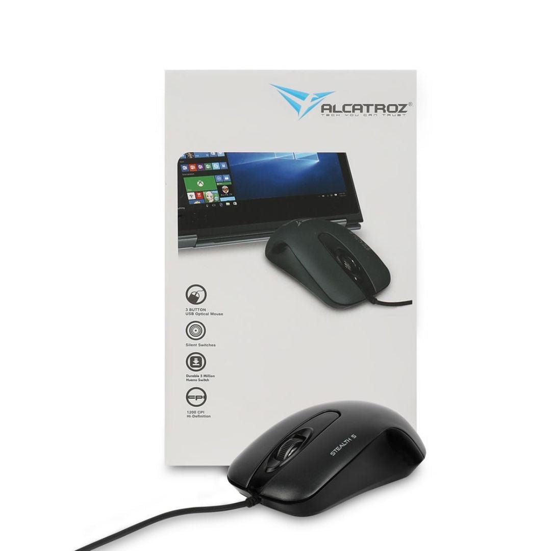 Alcatroz Stealth 5 USB Mouse - Grey - RetroguySA
