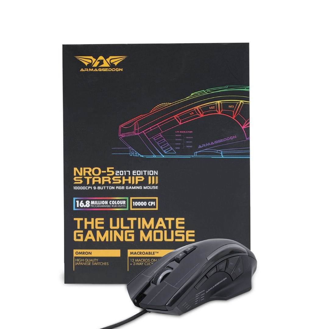 Armaggeddon NRO - 5 STARSHIP III RGB Laser Gaming Mouse - RetroguySA