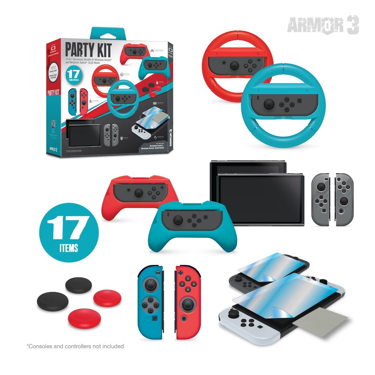 Armor3 17 - in - 1 Accessory Party Kit For Nintendo Switch - RetroguySA