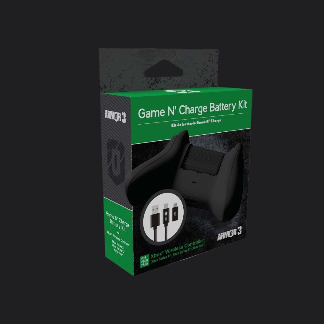 Armor3 Game N' Charge Battery Kit for Xbox Series X - Black - RetroguySA