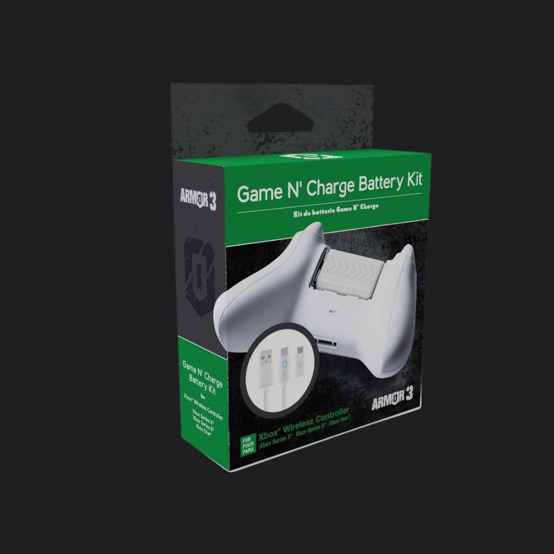 Armor3 Game N' Charge Battery Kit for Xbox Series X - White - RetroguySA