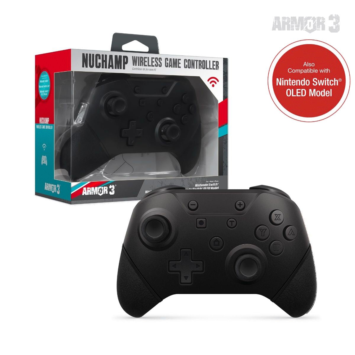 Armor3 NuChamp Wireless Switch Controller - Black - RetroguySA