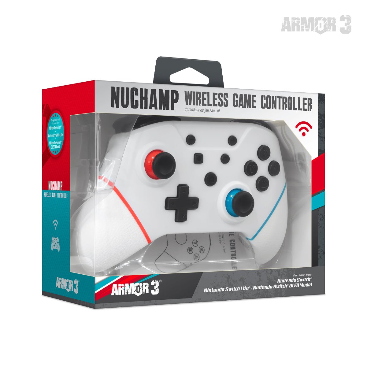 Armor3 NuChamp Wireless Switch Controller - White - RetroguySA