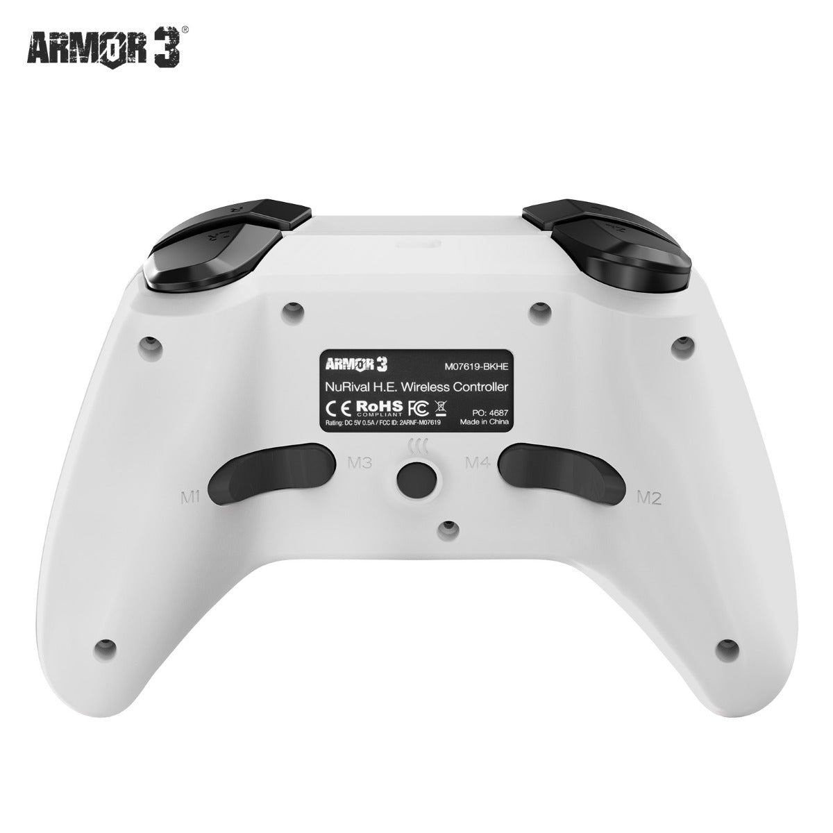 Armor3 NuRival Wireless Hall Effect Stick Game Controller For Switch - White - RetroguySA