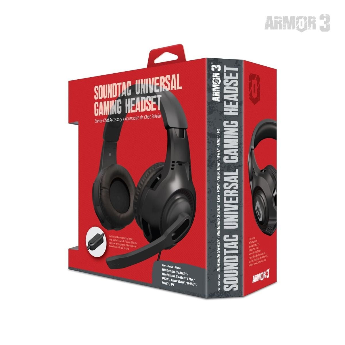 Armor3 SoundTac Universal Gaming Headset - Black - RetroguySA