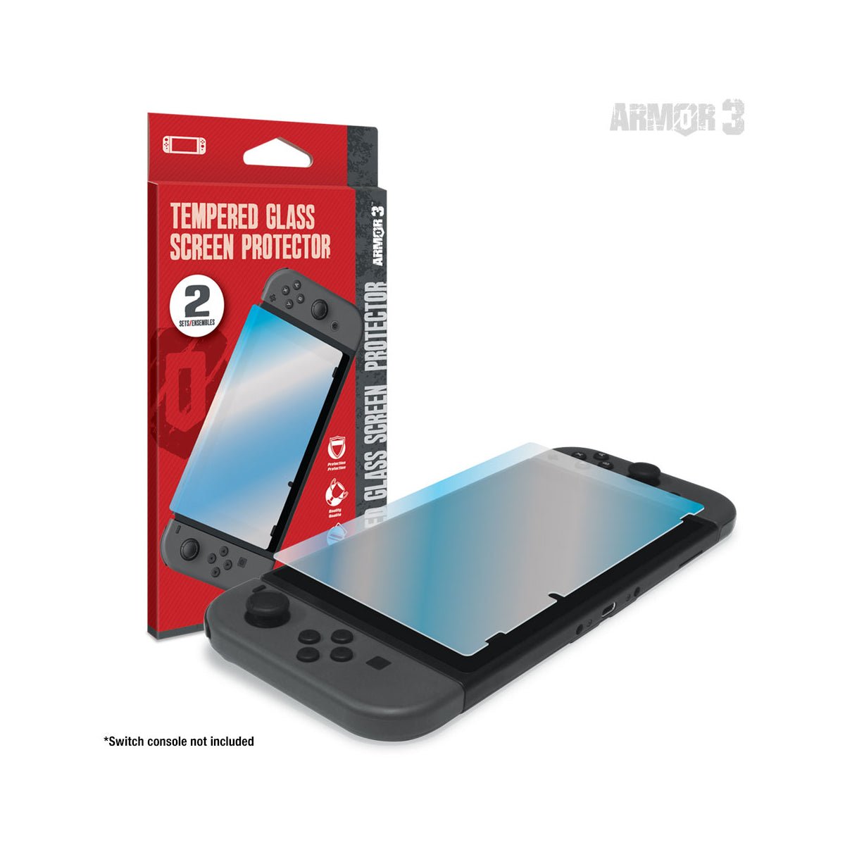 Armor3 Tempered Glass Screen Protector 2 Pack For Nintendo Switch - RetroguySA