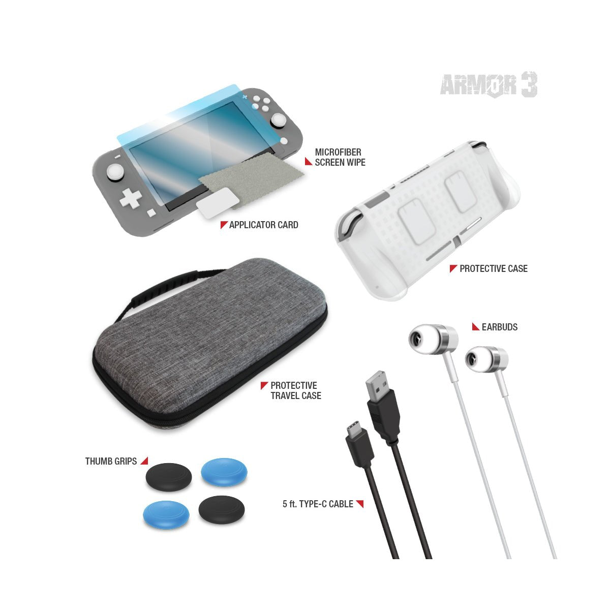 Armor3 Travel Kit for Nintendo Switch Lite - RetroguySA