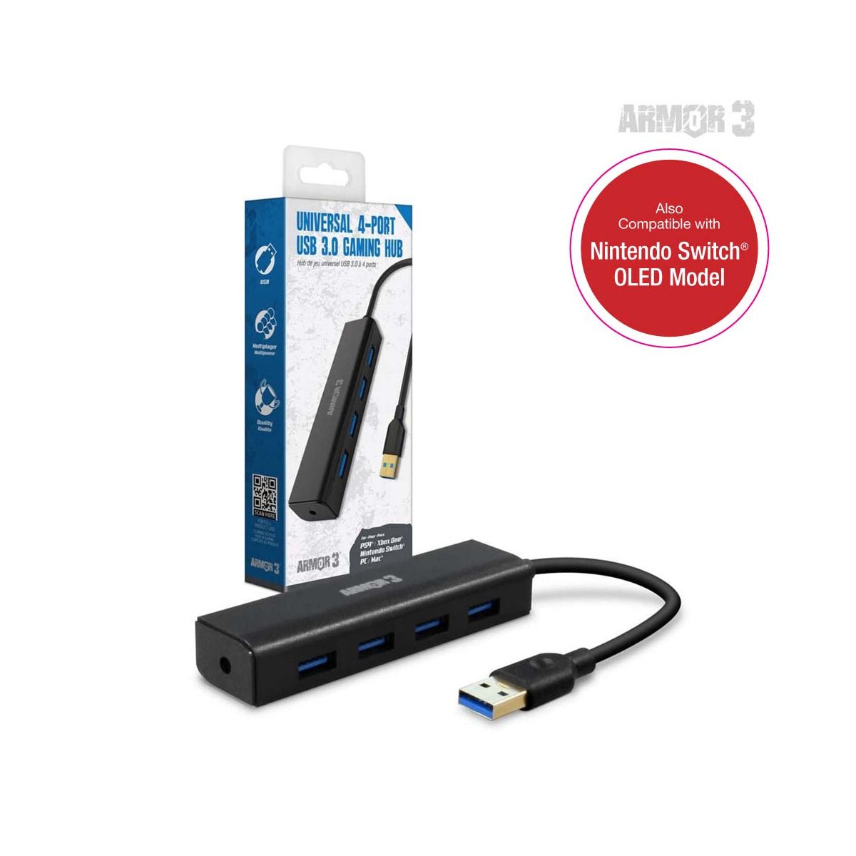 Armor3 Universal 4 - Port USB 3.0 Hub - RetroguySA
