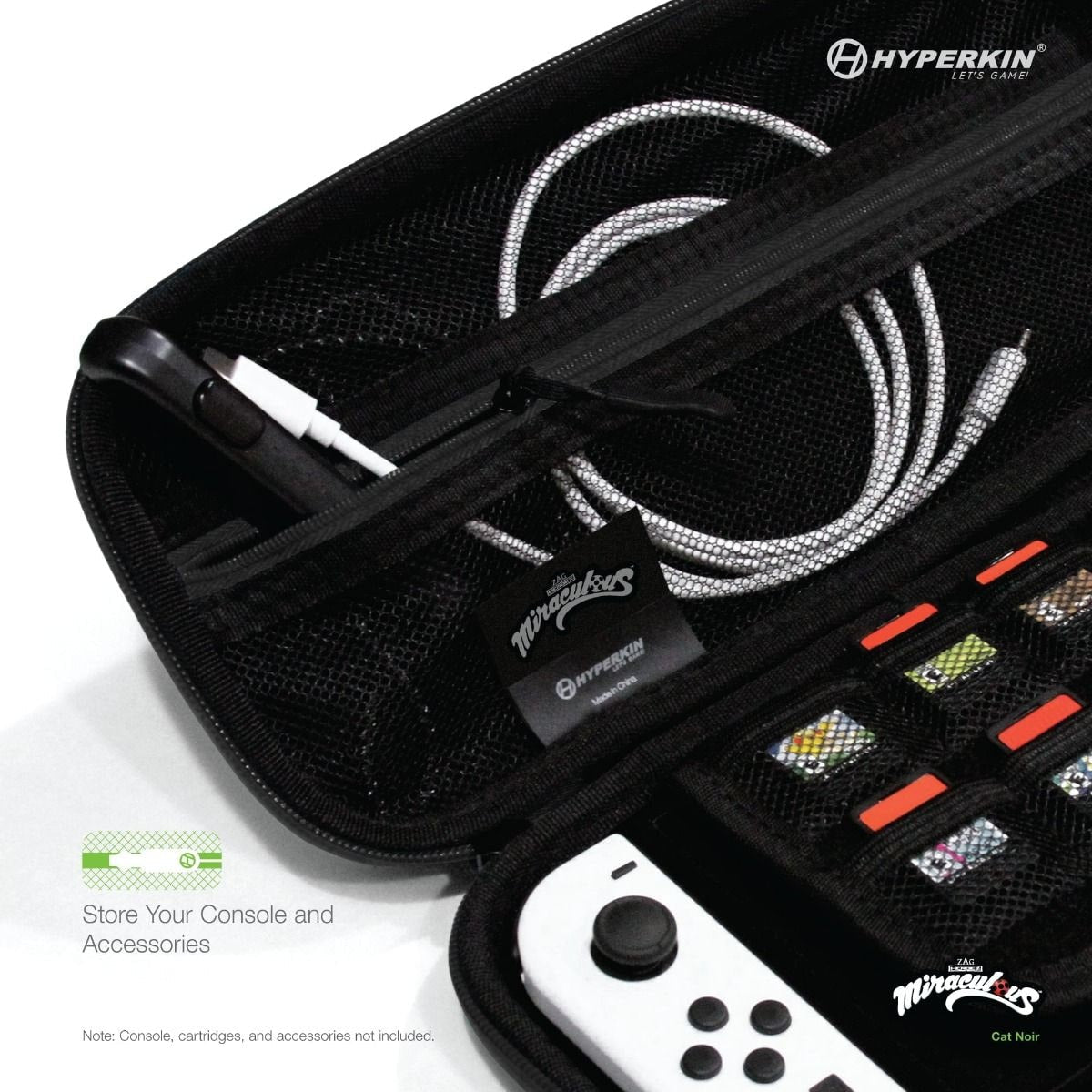 Hyperkin Official Miraculous EVA Hard Shell Carrying Case - Cat Noir - RetroguySA