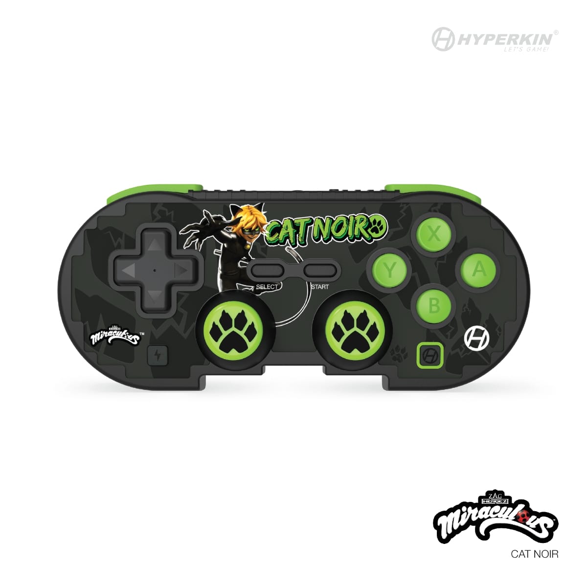Hyperkin Official Miraculous Pixel Art Bluetooth Switch Controller - Cat Noir - RetroguySA