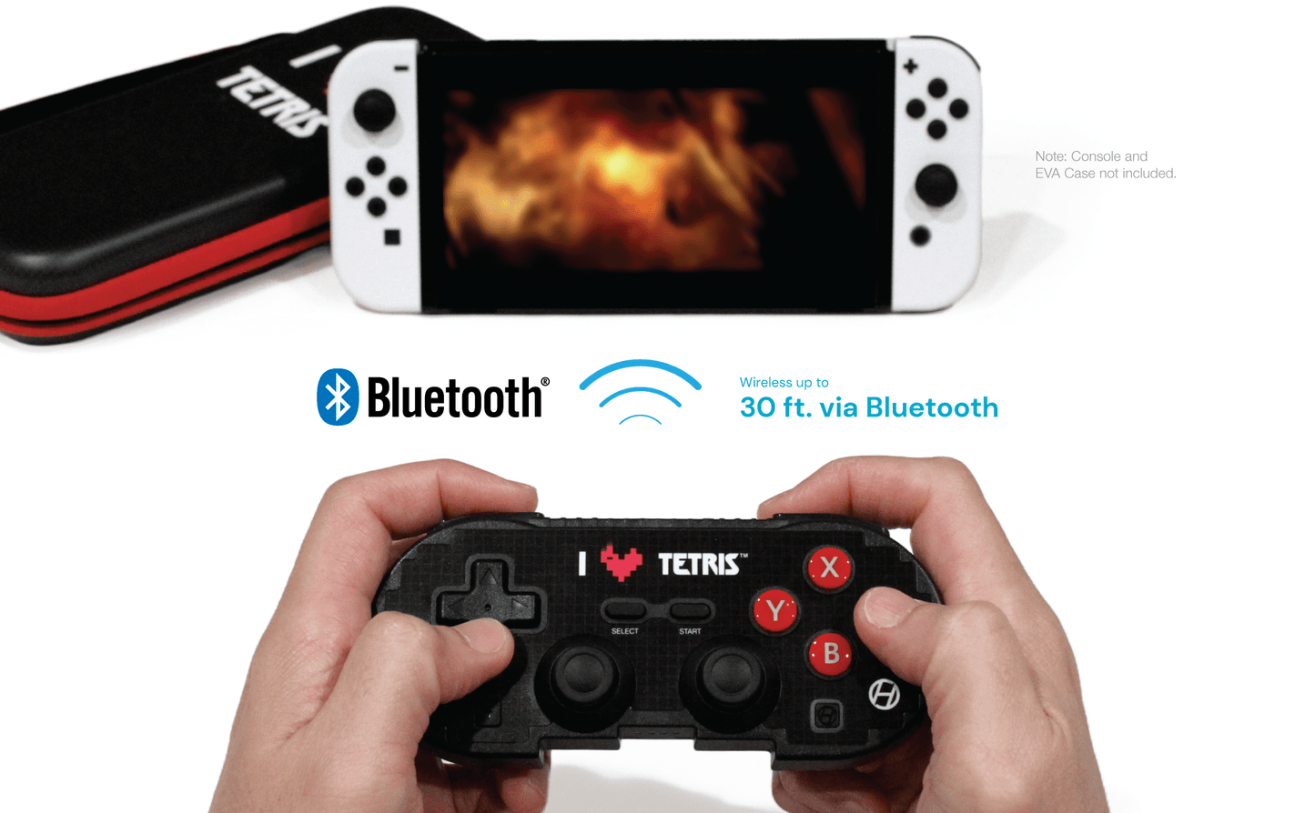 Hyperkin Official Tetris Pixel Art Bluetooth Switch Controller - Heart Drop - RetroguySA