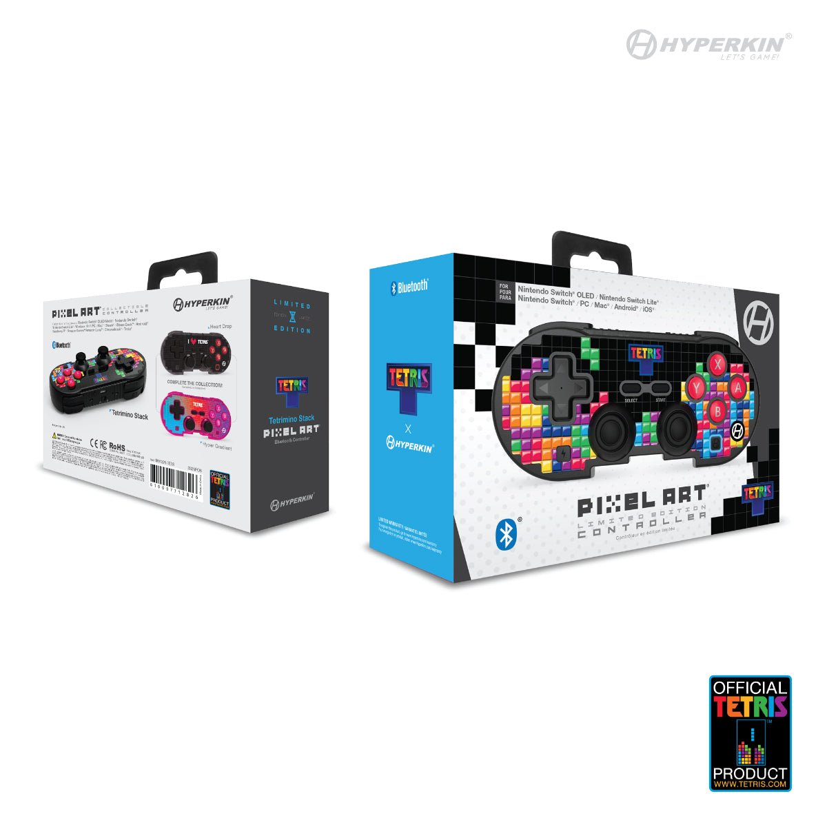 Hyperkin Official Tetris Pixel Art Bluetooth Switch Controller - Tetrimino Stack - RetroguySA