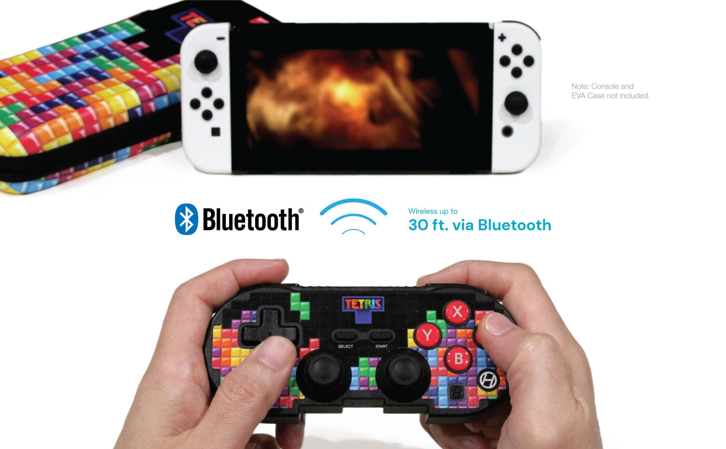 Hyperkin Official Tetris Pixel Art Bluetooth Switch Controller - Tetrimino Stack - RetroguySA
