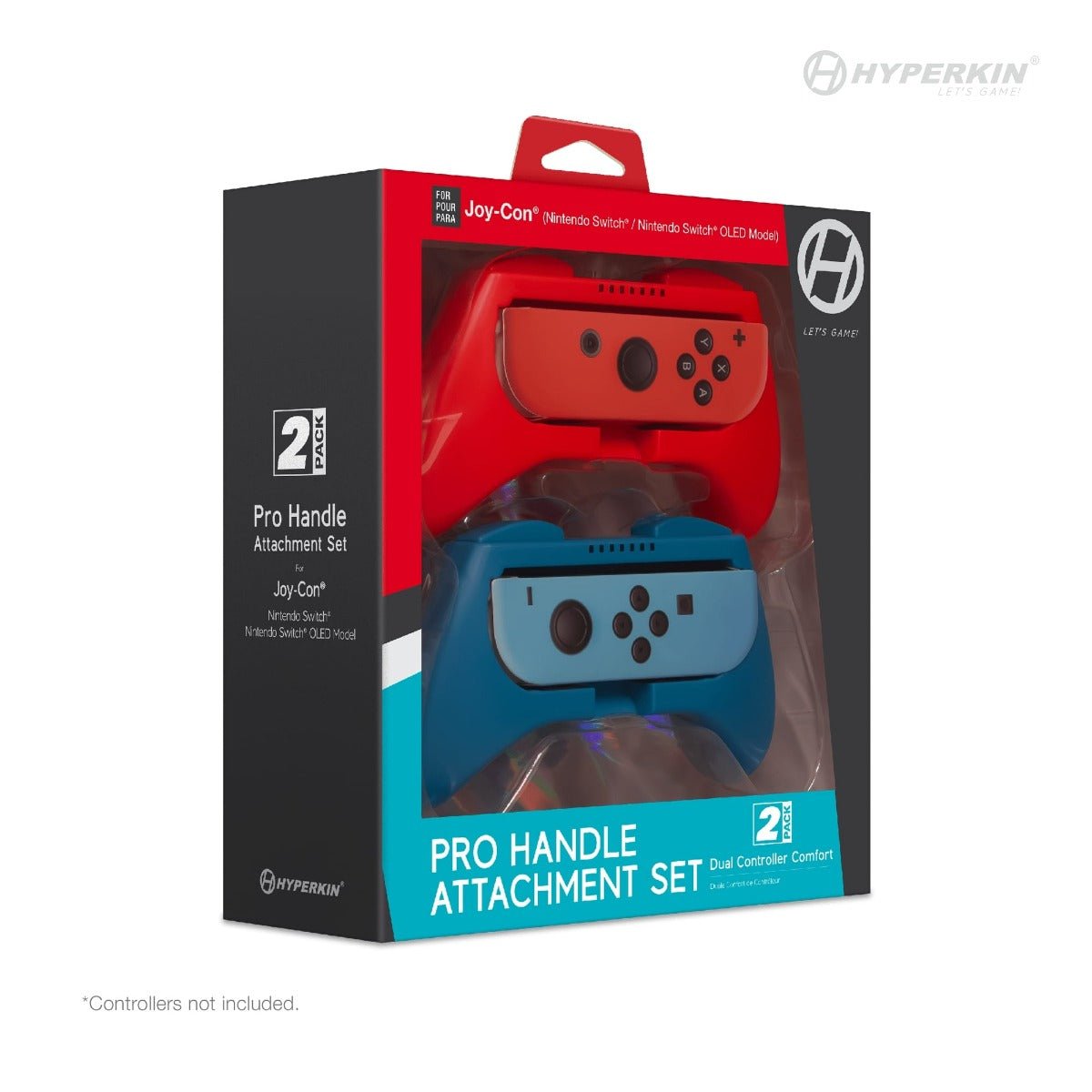 Hyperkin Pro Handle Attachment Set 2 Pack for Switch Joy - Con - Blue/Red - RetroguySA