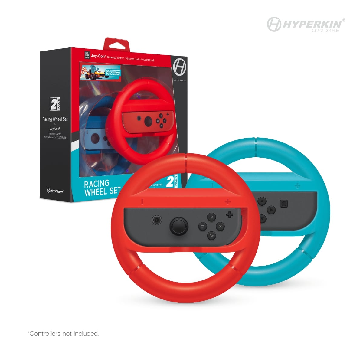 Hyperkin Racing Wheel Set 2 Pack For Joy - Con - Blue/Red - RetroguySA