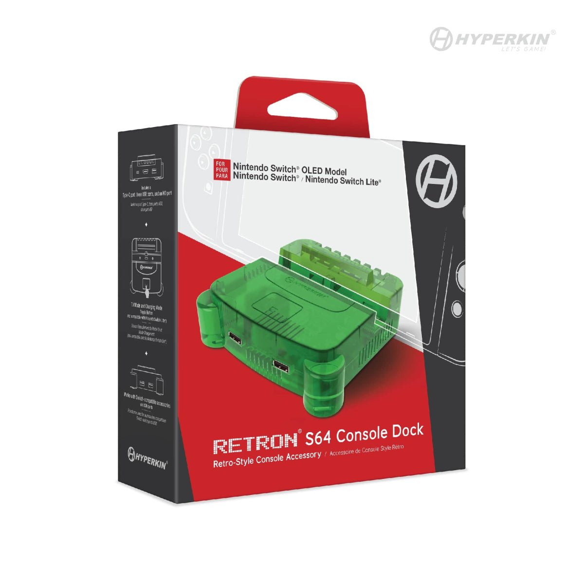 Hyperkin RetroN S64 Console Dock For Nintendo Switch - Lime Green - RetroguySA