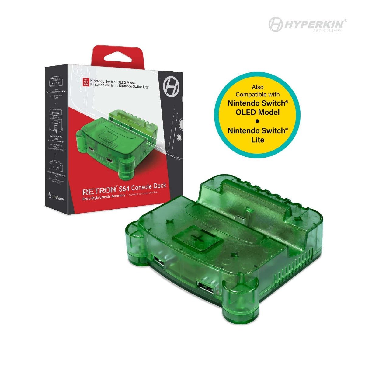 Hyperkin RetroN S64 Console Dock For Nintendo Switch - Lime Green - RetroguySA