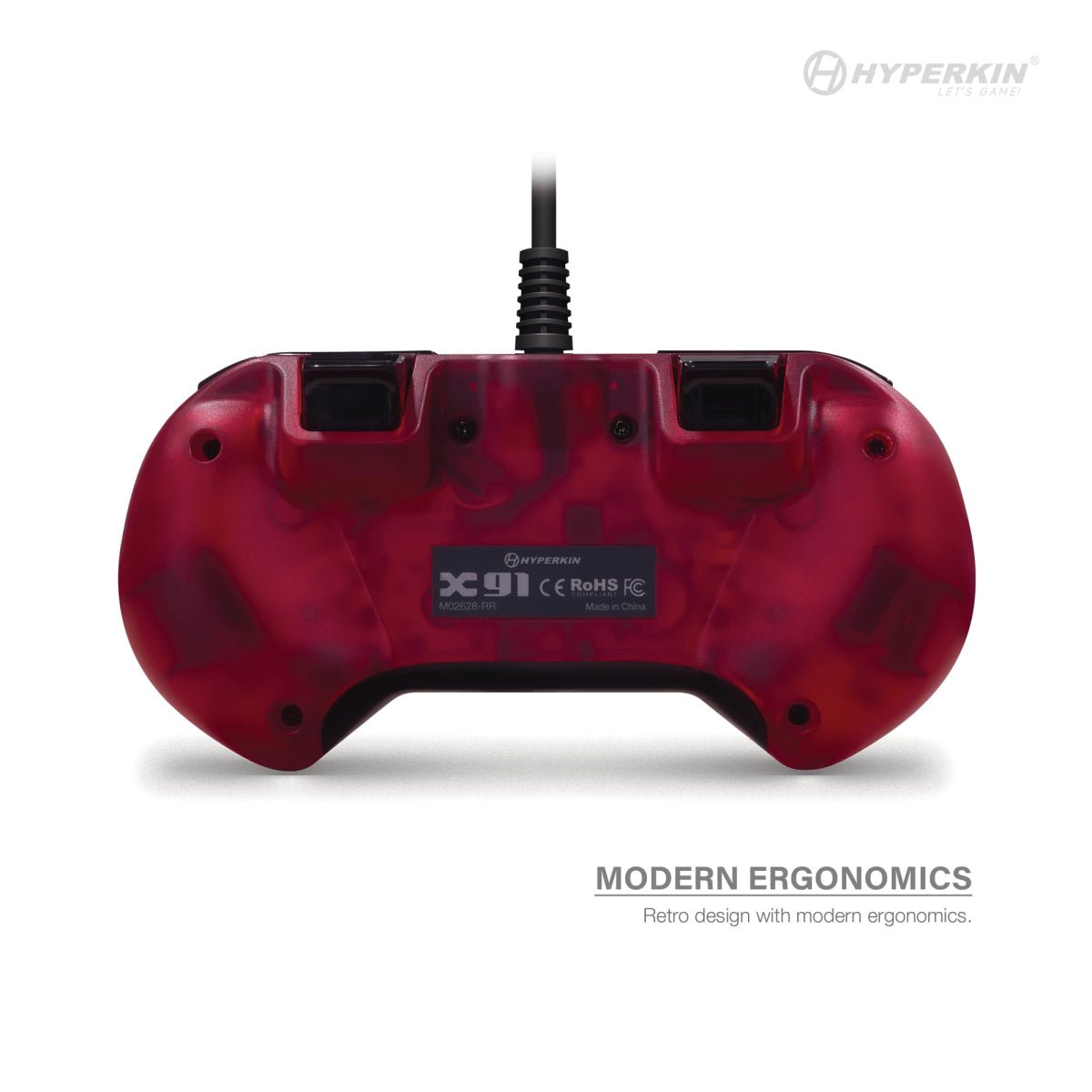 Hyperkin X91 Retro Wired Xbox Controller - Ruby Red - RetroguySA