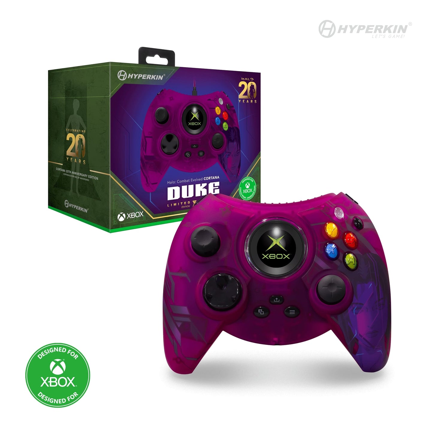 Hyperkin Xbox 20th Anniversary Limited Edition Duke Wired Xbox Controller - Cortana - RetroguySA