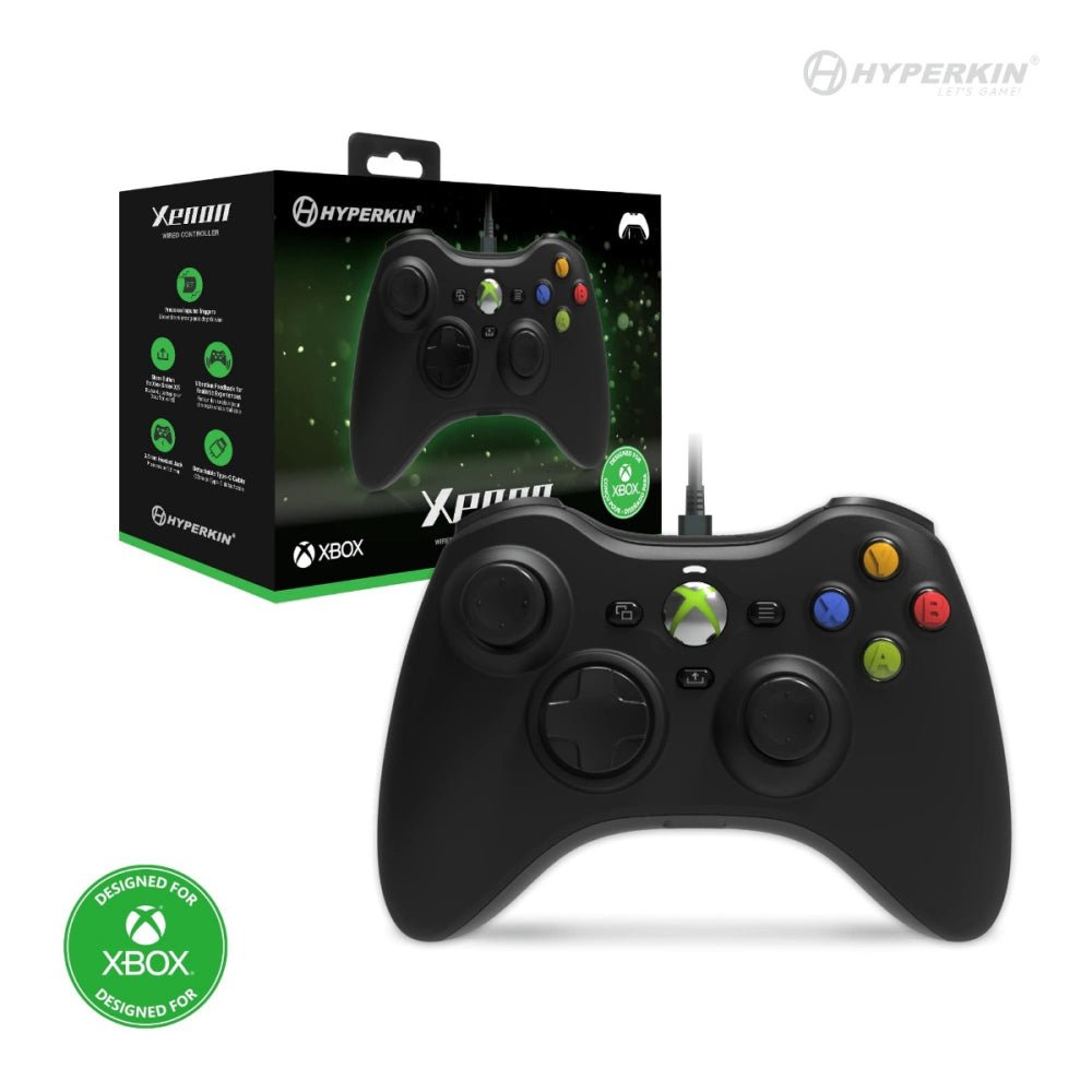 Hyperkin Xenon Wired Xbox Controller - Black - RetroguySA