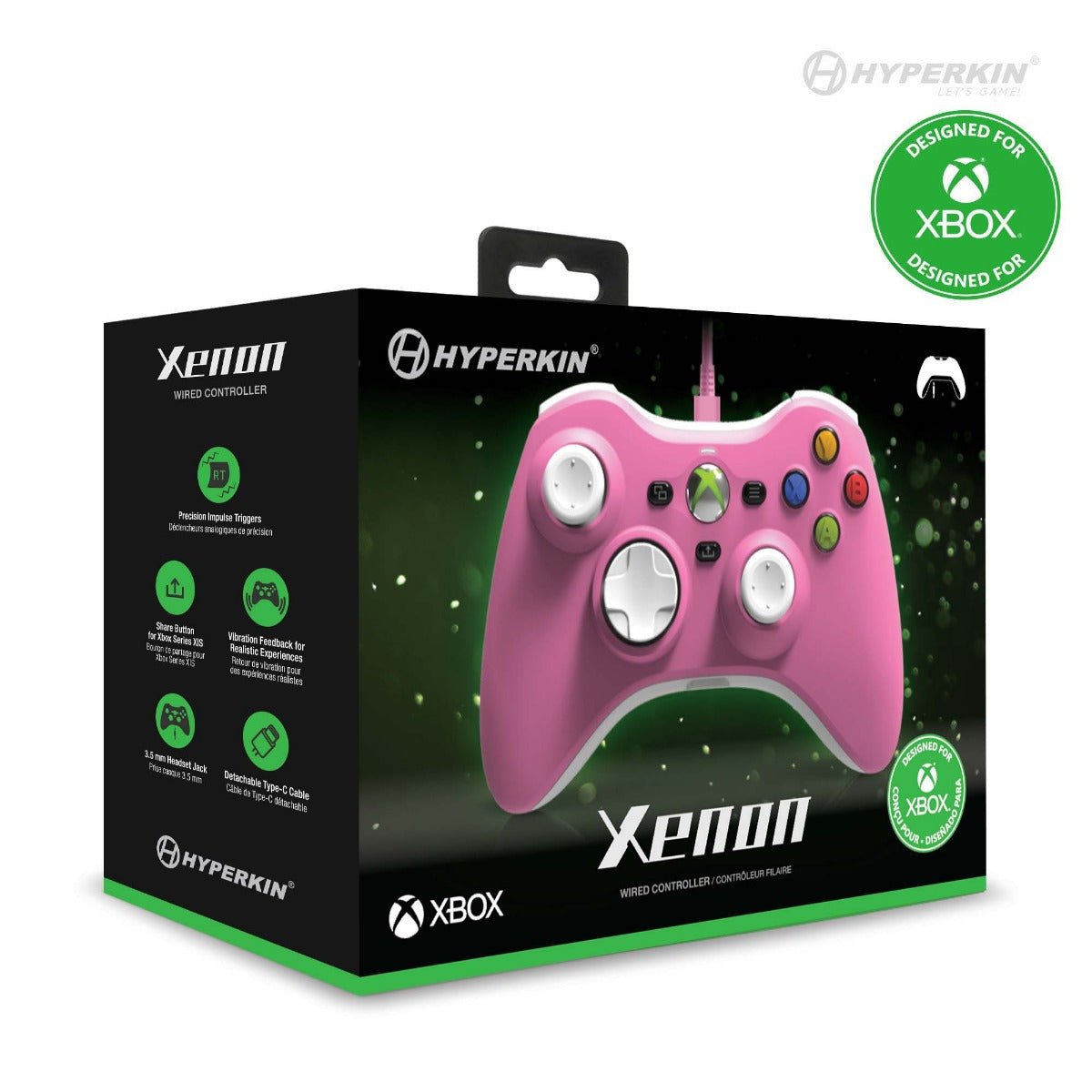 Hyperkin Xenon Wired Xbox Controller - Pink - RetroguySA