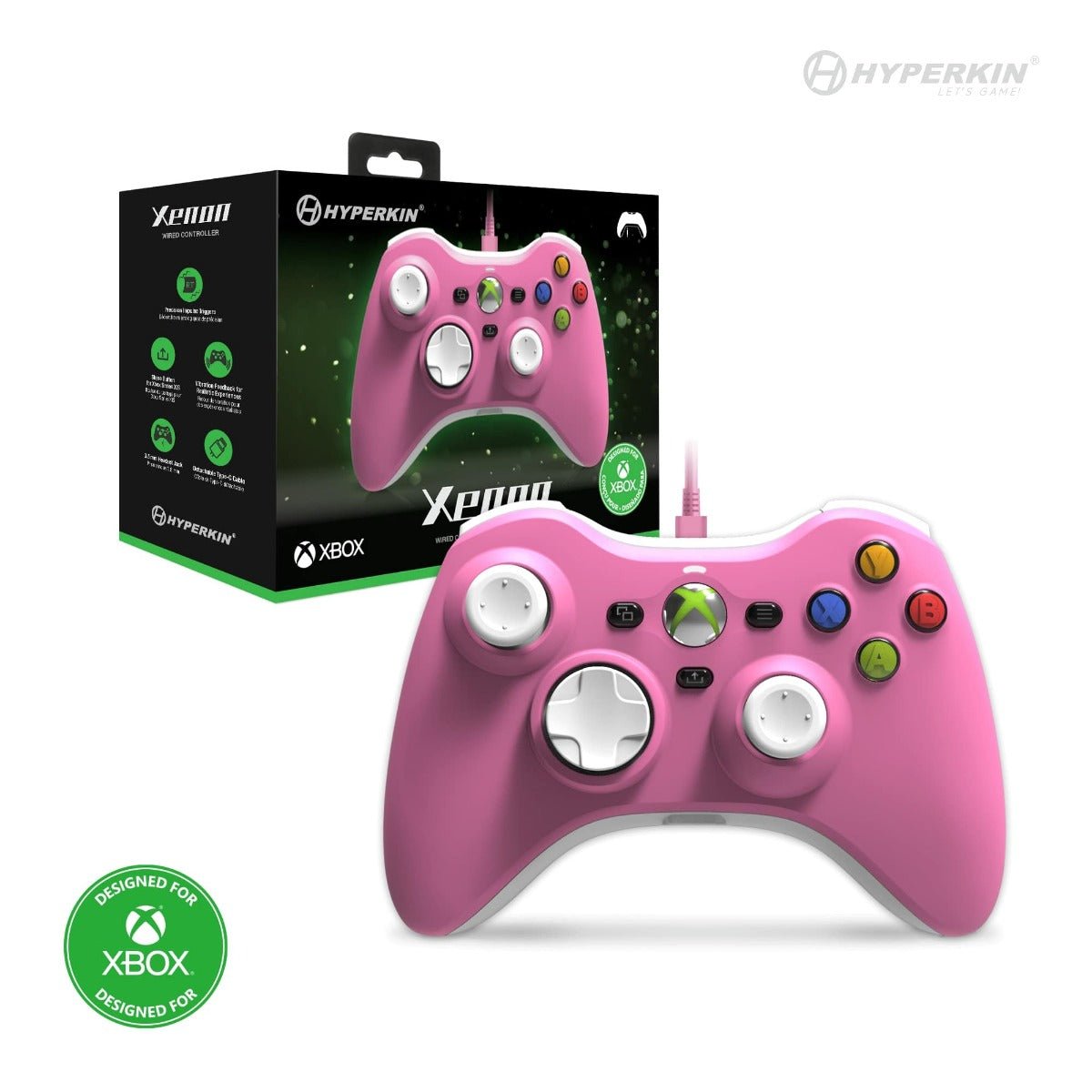 Hyperkin Xenon Wired Xbox Controller - Pink - RetroguySA