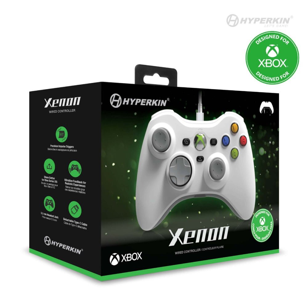 Hyperkin Xenon Wired Xbox Controller - White - RetroguySA