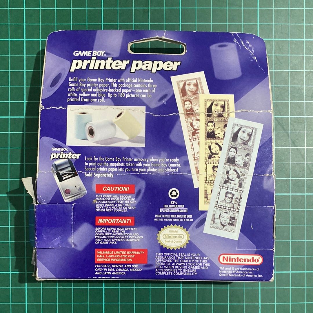 Nintendo Game Boy Printer Paper | OG | GameBoy | CIB | Accessories - RetroguySA