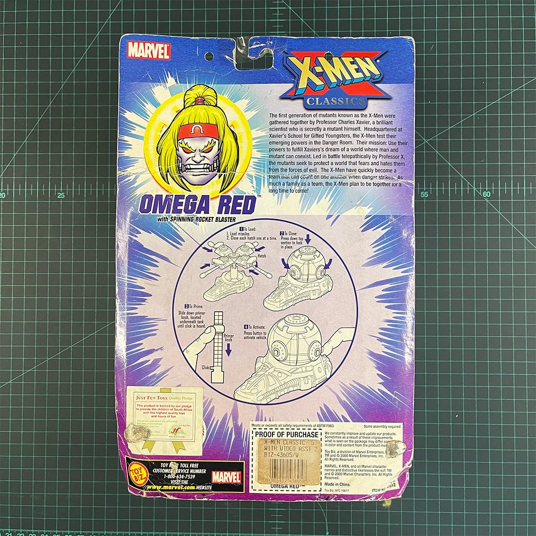 Omega Red | X - Men: Classics Battle Blasters | Including VHS | 2000 | Toy Biz | Figurine | Collectible | Toy | CIB - RetroguySA