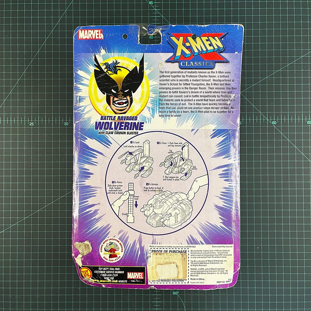Wolverine | X - Men: Classics Battle Blasters | Including VHS | 2000 | Toy Biz | Figurine | Collectible | Toy | CIB - RetroguySA