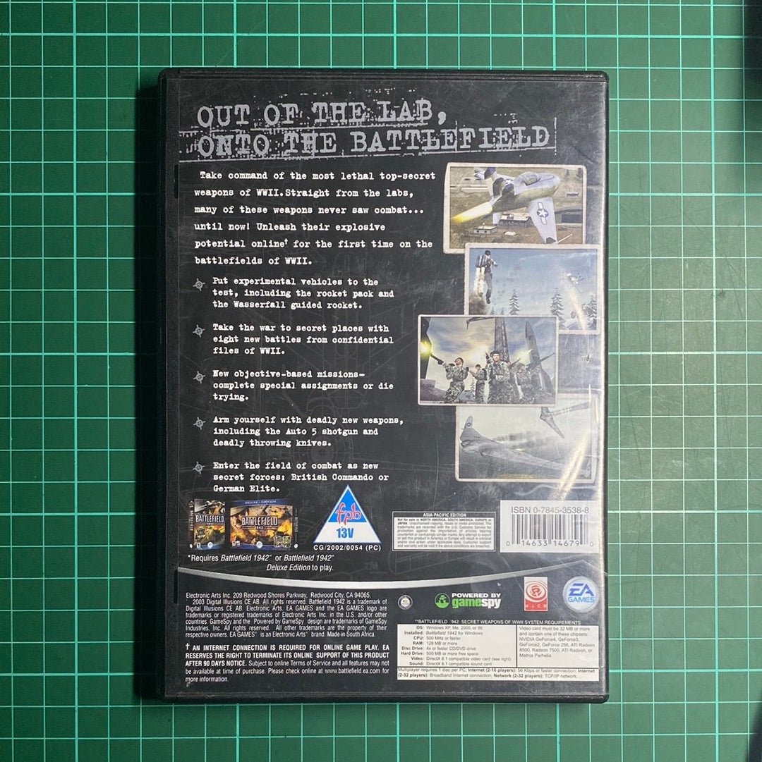 Battlefield 1942: Secrete Weapons of WWII | Expansion Pack | PC | Used Game - RetroguySA