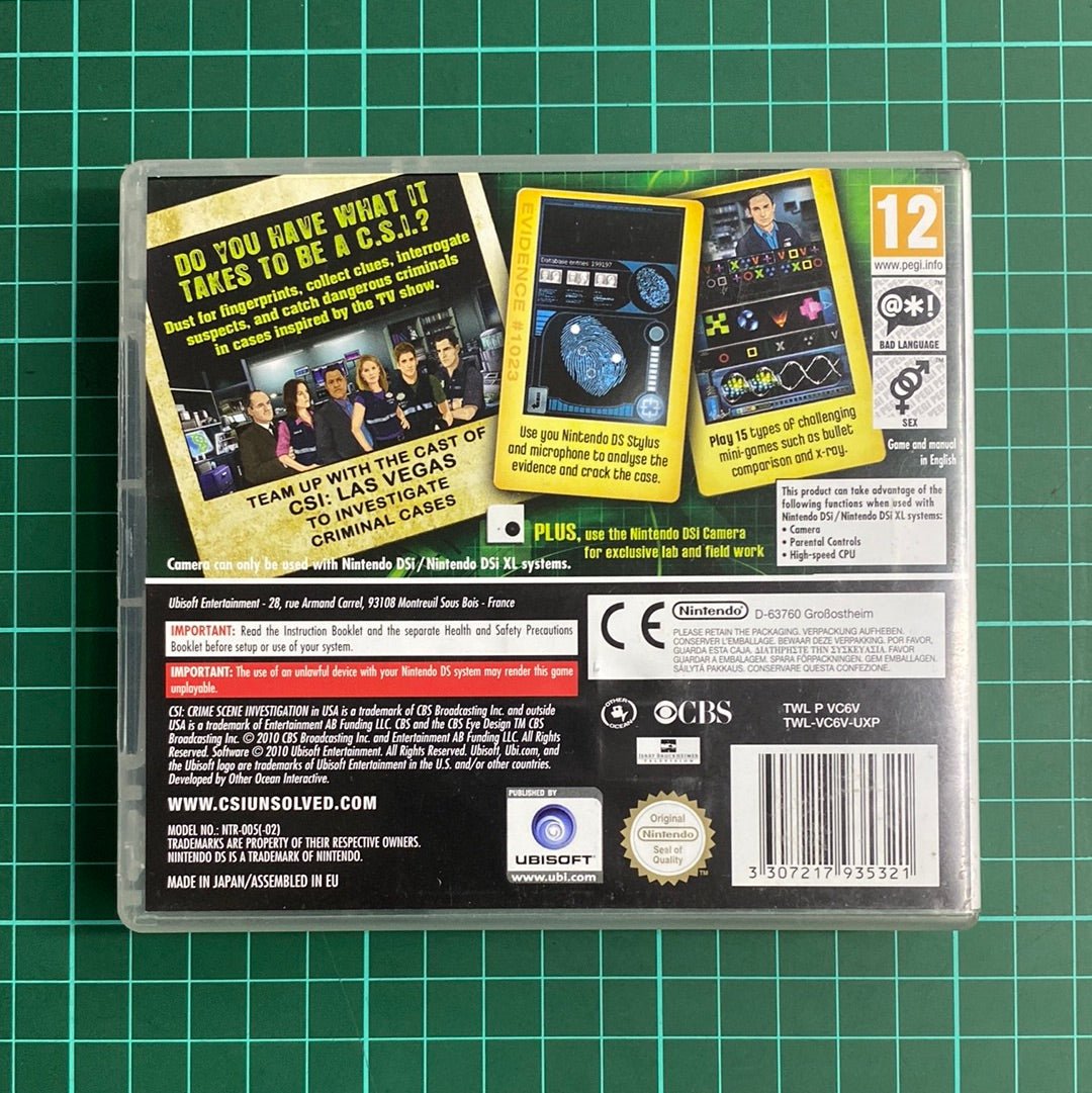 CSI: Crime Scene Investigation Unsolved! | Nintendo DS | NDS | Used Game - RetroguySA