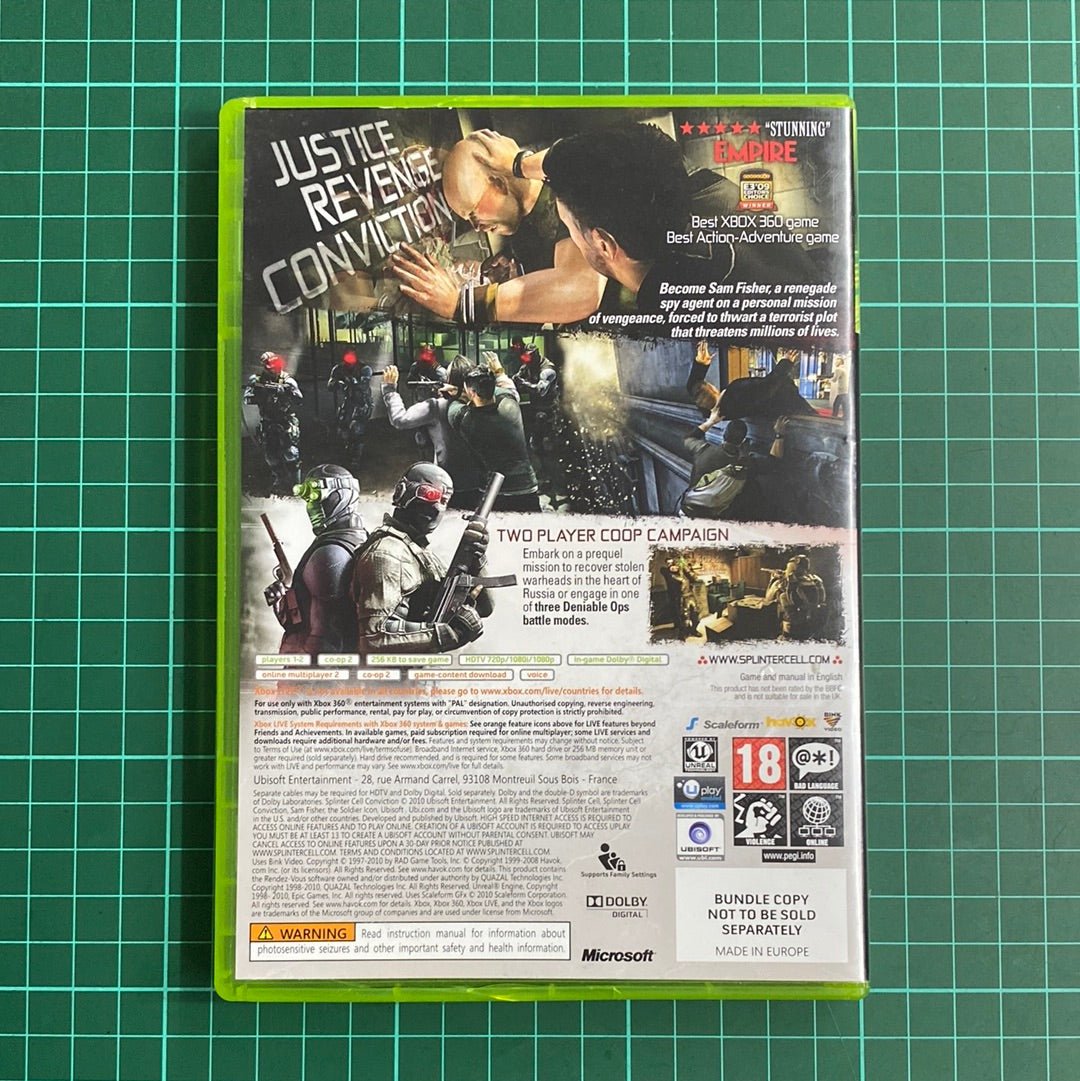 Tom Clancy's Splinter Cell: Conviction | XBOX 360 | Used Game - RetroguySA