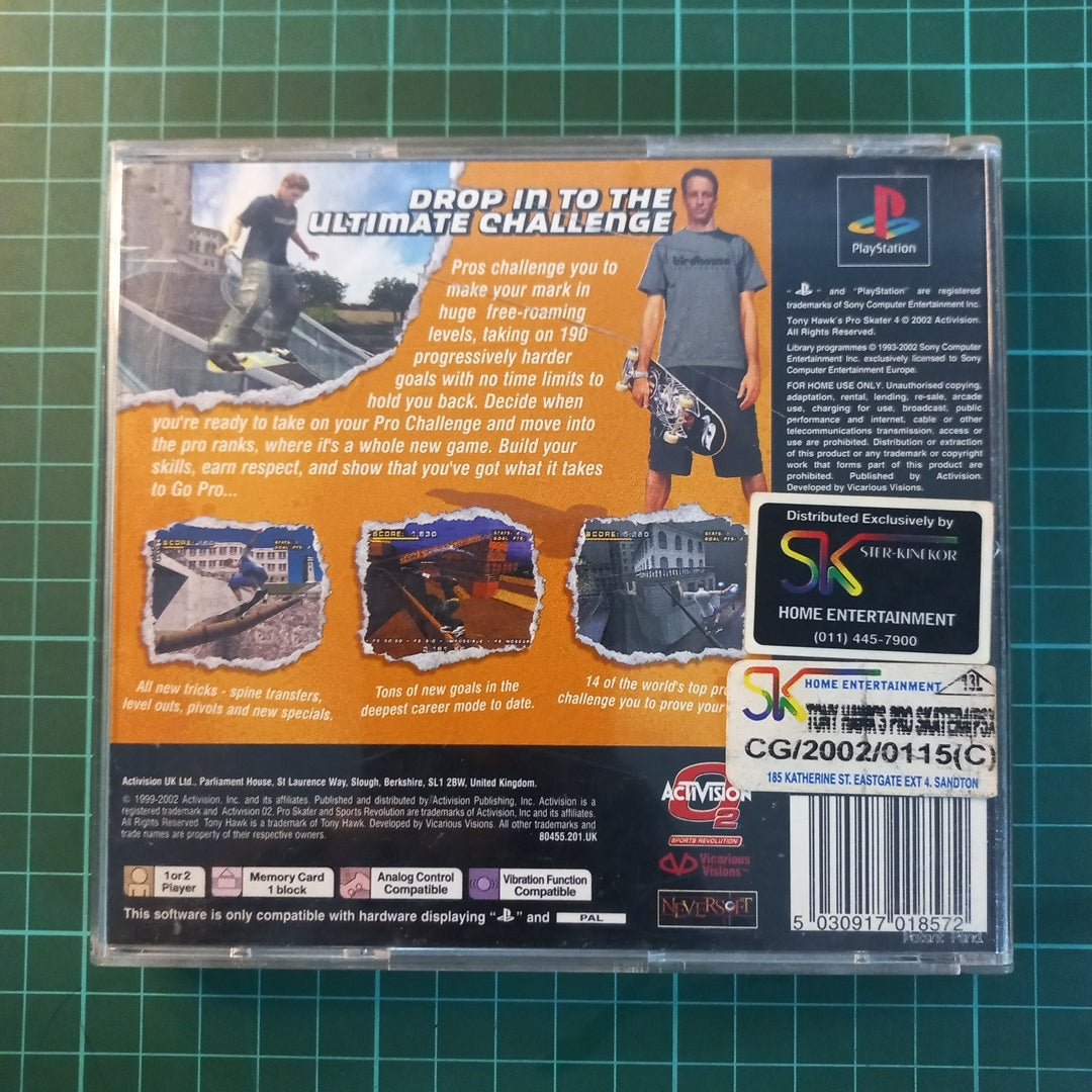 Tony Hawk's : Pro skater 4 | Playstation 1 | PS1 | Used Game - RetroguySA