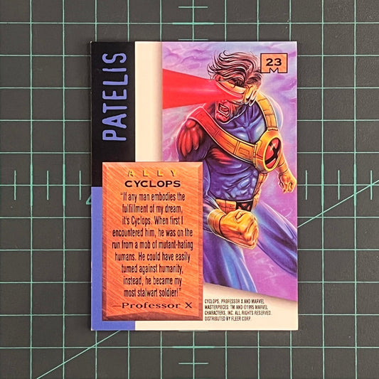 23 Cyclops | Patelis | E - Motion Signature Series | 1995 | Marvel Masterpieces | Trading Card - RetroguySA