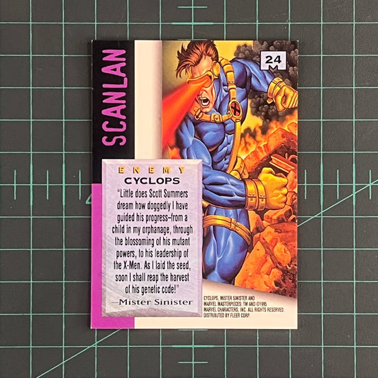 24 Cyclops | Scanlan | E - Motion Signature Series | 1995 | Marvel Masterpieces | Trading Card - RetroguySA