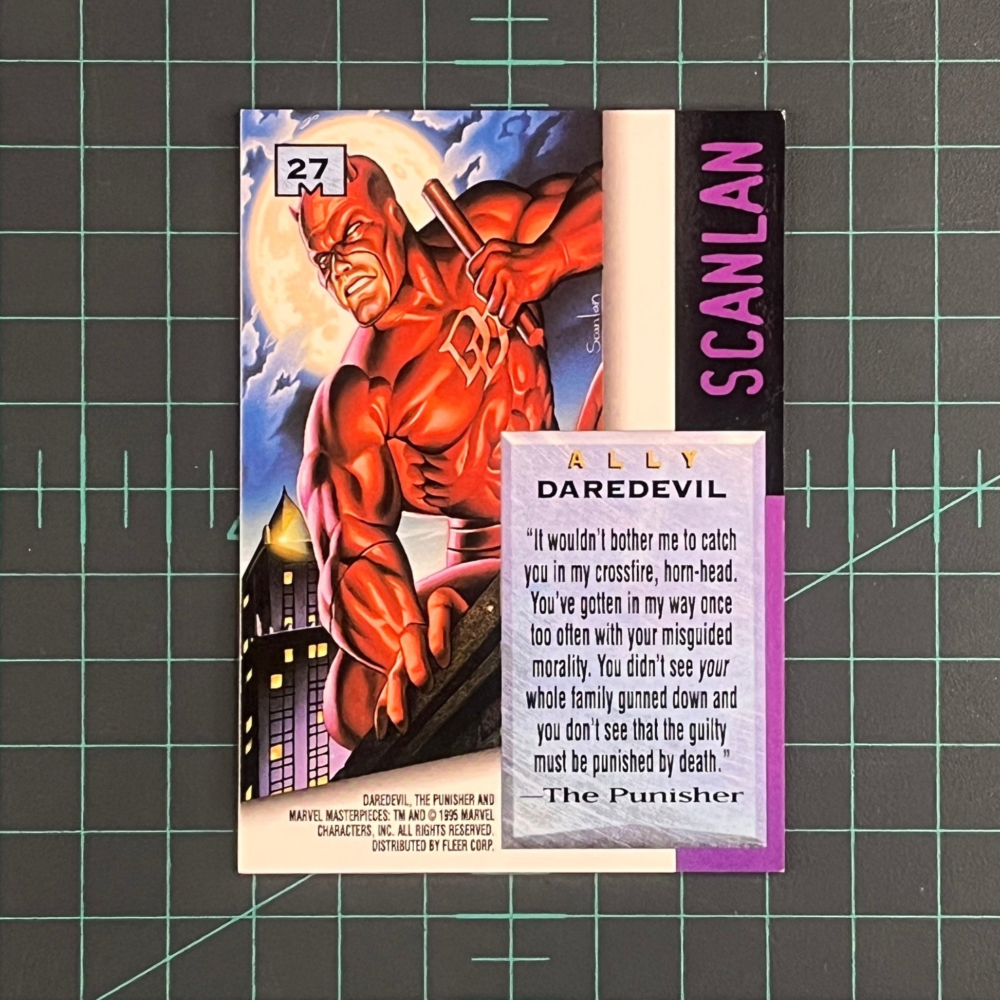27 Daredevil | Scanlan | E - Motion Signature Series | 1995 | Marvel Masterpieces | Trading Card - RetroguySA