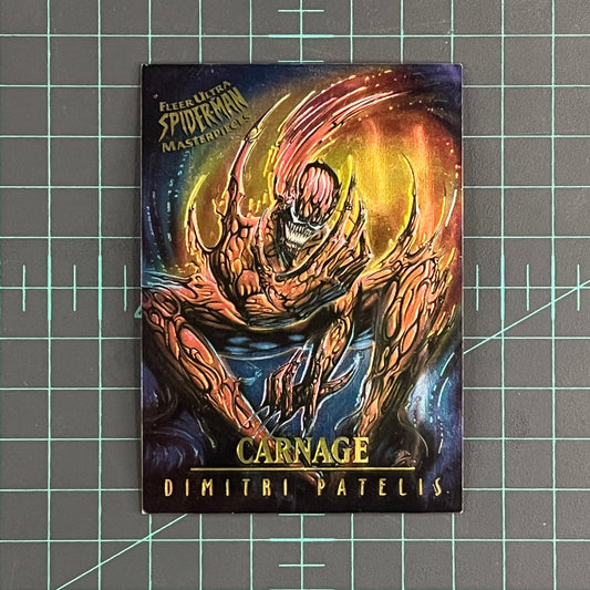 3 Carnage | Patelis | 1995 | Fleer Ultra Spider - Man Masterpieces | Trading Card - RetroguySA