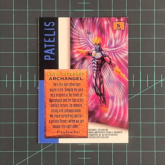 5 Archangel | Patelis | E - Motion Signature Series | 1995 | Marvel Masterpieces | Trading Card - RetroguySA