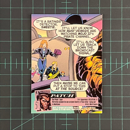 51 Patch | 1996 | X - men Ultra Fleer Wolverine | Trading Card - RetroguySA