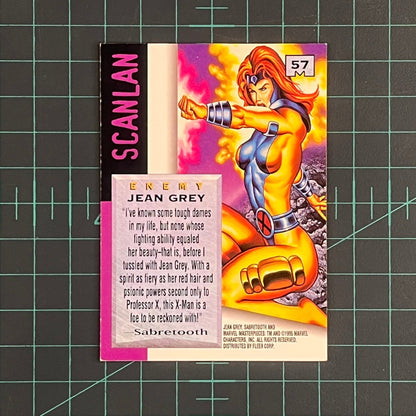 57 Jean Grey | Scanlan | 1995 | Marvel Masterpieces | Trading Card - RetroguySA