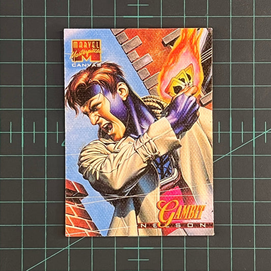 7 Gambit | Nelson | Canvas | 1995 | Marvel Masterpieces | Trading Card - RetroguySA
